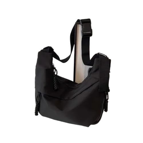 JTKSSCS Henkeltasche Damen Unterarmtaschen, einfarbig, lässig, mit Reißverschluss, große Kapazität, einzelne Schultertasche(Black) von JTKSSCS