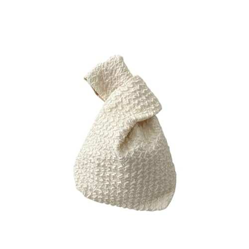JTKSSCS Knotentasche Für Damen Blase Handtasche Wolke Plissee Handgelenk Tasche Temperament Einfache Geldbörse Handtaschen Kleine Artikel Beutel(White) von JTKSSCS