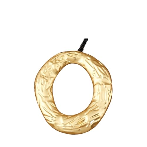 JTKSSCS Lange Kette Damen 1 x Stammesanhänger in mattem Gold mit unregelmäßiger Form an einer schwarzen, klobigen Seilkette for den täglichen Gebrauch(Color-03) von JTKSSCS