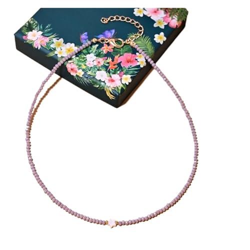 JTKSSCS Lange Kette Damen Shell Star Crystal Choker Halskette for Frauen Fashion Faceted Bead Collares Schmuck Accessorie(Color2) von JTKSSCS