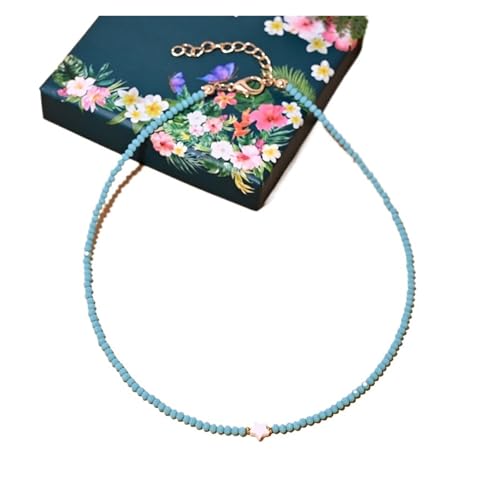 JTKSSCS Lange Kette Damen Shell Star Crystal Choker Halskette for Frauen Fashion Faceted Bead Collares Schmuck Accessorie(Color3) von JTKSSCS