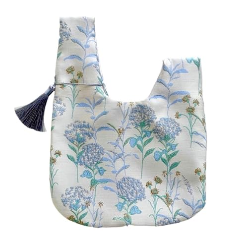 Knotentasche Für Damen Tragbare Handgelenktasche for Frauen, Tasche mit oberem Griff, Nachahmung von Seide, Stickerei, Geldbörse, Handtaschen, Quaste, Knoten, Kosmetiktasche, Handy-Schlüsseltasche(Blu Knotentasche Für Damen Tragbare Handgelenktasche for Frauen, Tasche mit oberem Griff, Nachahmung von Seide, Stickerei, Geldbörse, Handtaschen, Quaste, Knoten, Kosmetiktasche, Handy-Schlüsseltasche(Blu von JTKSSCS