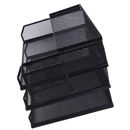 3 -Tier -Papierorganisator, A4 -Datei -Sortierer mit Top -Box, Mesh Desk Metal Storage Tably für die Heimschule 3 -Tier -Papierorganisator, A4 -Datei -Sortierer mit Top -Box, Mesh Desk Metal Storage Tably für die Heimschule von JTLB