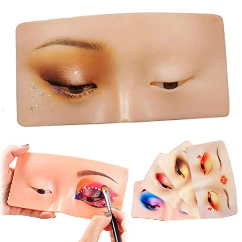 Augen Makeup Praxis Board, Eyeshadow Shields Silikon-Gesichtsauge-Make-up-Praxis-Board, Lash-Mannequin Die perfekte Hilfe zur Praxis des Make-ups, Schaufensterpuppe Eyelids Make up Training Teint-Haut von JTLB