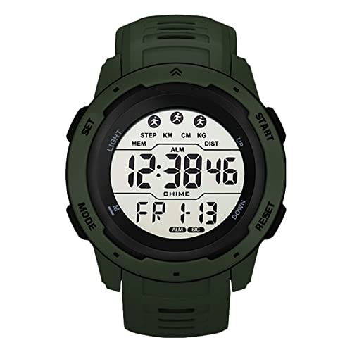 Digitale Sportuhr, Herren Digitale Sportuhr Militär Elektronische wasserdichte Armbanduhren Männer mit Stoppuhr Alarm LED Hintergrundbeleuchtung (Grün) von JTLB