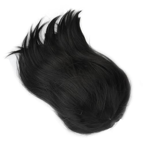 Frauen Kurzer Gerades Schwarzer Perücke Verstellbare Wärme Synthetische Cosplay Kurzschwarze Perücke für Halloween -Kostüm von JTLB