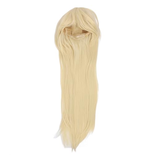 Frauen Lange Blonde Perücke mit Synthetic Secure Fit Flauschig Blass Gold Cosplay Long Blonde Perücke von JTLB