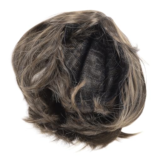 Hellbraunes Kurzes Haar Synthetische Faser Perücke Student Runde Gesicht Elastisches Inneres Netz Kurzer Gerade Haarperücke für Frauen von JTLB