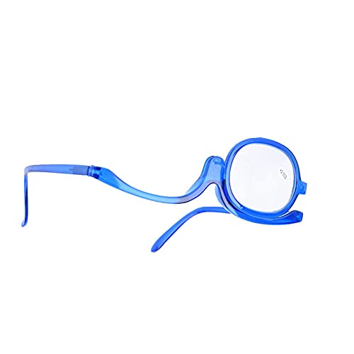 JTLB Vergrößerungs-Augen-Make-up-Brille, Einzellinse, Rotierende Brille, Damen-Make-up, Unverzichtbares Werkzeug (Blau) von JTLB