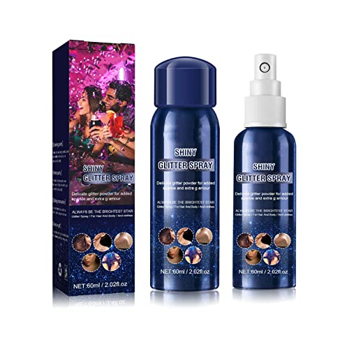 Körper-Glitzer-Spray für Frauen, schnelltrocknend, glänzendes Glitzer-Spray für Gesicht, Körper, Haare und Kleidung, wasserdichtes Glitzer-Haarspray, Highlighter, Gesichts-Make-up, Spray für Abschlussball, Festival, Rave, Bühnen-Make-up von JTLB