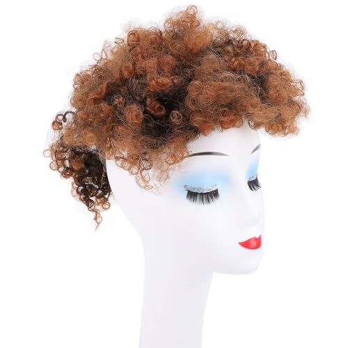 Puff Curly Brötchen mit Kurzform Messy Bun Draw String Pferdeschwanzverlängerung Haarstück für Frauen Mädchen (#1b/30) von JTLB