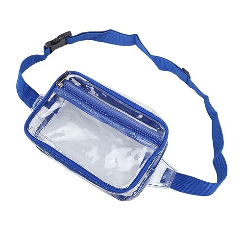 wasserdichte, Durchsichtige Umhängetasche, Großes Fassungsvermögen mit Verstellbarem Riemen, Transparente PVC-Brusttasche für Sport und Reisen (Blau) von JTLB