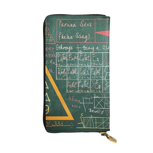 JTNWEC Damen-Geldbörse aus Leder – Formulas Formen Theorie Mathematik Lektion Wort Drucke Münzgeldbörse Reise Kartenhalter Reißverschluss Geldbörse Handy Handtasche, Schwarz, Einheitsgröße, modern von JTNWEC