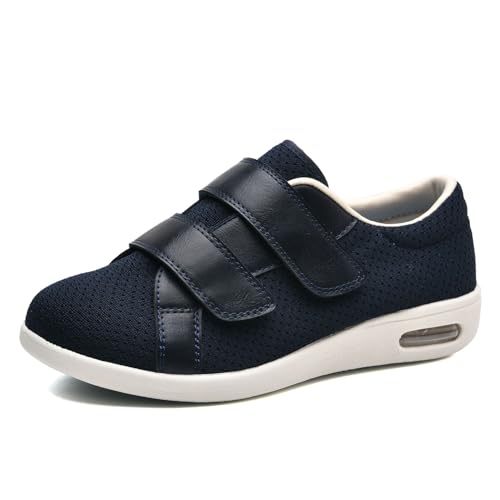 JTNZDAW Diabetikerschuhe Extra Weit Herren Orthopädische Schuhe Damen für Diabetiker Verbandsschuhe Hallux Valgus Geschwollene Füße(Blue,47 EU) von JTNZDAW