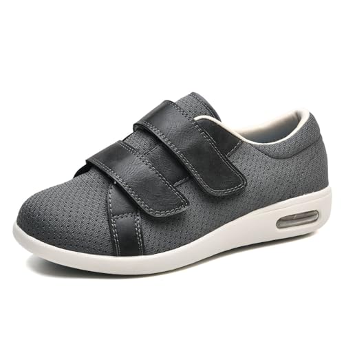 JTNZDAW Diabetikerschuhe Extra Weit Herren Orthopädische Schuhe Damen für Diabetiker Verbandsschuhe Hallux Valgus Geschwollene Füße(Gray,37 EU) von JTNZDAW