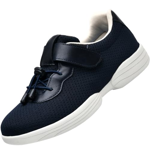 JTNZDAW Hausschuhe Senioren Damen Diabetikerschuhe Extra Weit Schuhe Diabetiker Klettverschluss Verbandsschuhe schuhe Hoher Spann(Blue,40 EU) von JTNZDAW