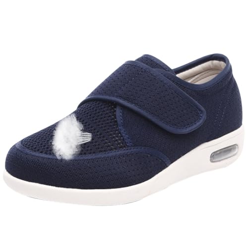 JTNZDAW Turnschuhe mit Klettverschluss Damen Orthopädische Schuhe Herren Hallux Valgus Senioren Hausschuhe(Blue,40.5 EU) von JTNZDAW