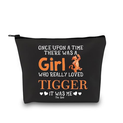 Animal Kingdom Geschenktasche mit Tiger-Cartoon-Charakteren, Geschenk mit Aufschrift "There was A Girl Who Really Loved", Make-up-Tasche für Fans, Really Loved Tiger Black EU, Kosmetiktasche mit von JTOUK