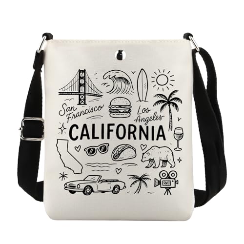 California Themed Crossbody Bag Welcome To California Gift California State Merch, California Cb EU, 8.27 Inches ×6.5 Inches × 0.79 Inches von JTOUK