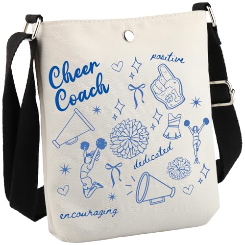 Cheerleader-Geschenk, Cheerleader-Team-Geschenk, Coach, Wertschätzung, Cheer, Coach, Crossbody-Tasche, Cheer Coach Cb EU, 8.27 Inches ×6.5 Inches × 0.79 Inches von JTOUK