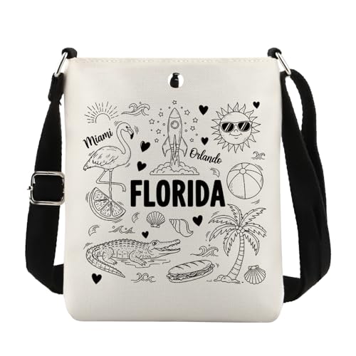Florida Crossbody Bag Welcome to Florida Gift Miami Orlando Beach Vacation Merch, Florida Cb EU, 8.27 Inches ×6.5 Inches × 0.79 Inches von JTOUK