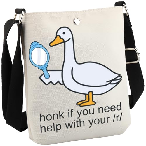 Geschenk für Sprachtherapie, Sprechsprache, Pathologen, Geschenk, Honk, wenn Sie Hilfe mit Ihrer Goose SLP Umhängetasche benötigen, Helfen Sie mit Ihrem Cb Eu, 8.27 Inches ×6.5 Inches × 0.79 Inches von JTOUK