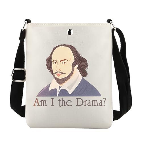 JTOUK Am I The Drama Crossbody Bag British Writer Book Lover Gift Literary Bookworm Merch, Drama Cb EU, 8.27 Inches ×6.5 Inches × 0.79 Inches von JTOUK