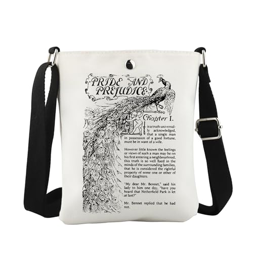 JTOUK Bookish Gift Pride Prejudice Umhängetasche Jane Literarisches Geschenk für Buchliebhaber, Pride Cb EU, 5.91 Inches ×8.27 Inches von JTOUK