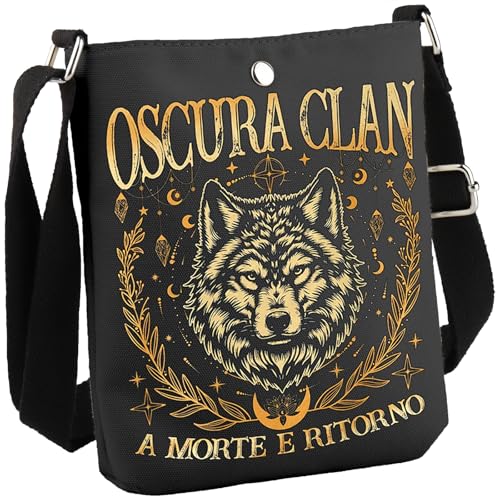 JTOUK Buchreihe inspiriertes Geschenk Akademie Buch Club Geschenk Bookish Crossbody Tasche für Fantasy-Leser, A Morte Cb Eu, 8.27 Inches ×6.5 Inches × 0.79 Inches von JTOUK