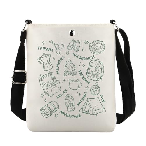 JTOUK Camper Outdoor Crossbody Bag Campingplatz Geschenk Lagerfeuer Nächte Geschenk Naturliebhaber Merch, Camp Relax Cb EU, 8.27 Inches ×6.5 Inches × 0.79 Inches von JTOUK