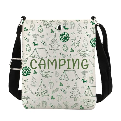 JTOUK Camping Crossbody Bag Traveler Adventure Gift Adventure Seeker Gift Nature Merch, Camping Cb EU, 8.27 Inches ×6.5 Inches × 0.79 Inches von JTOUK