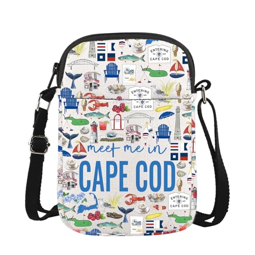 JTOUK Cape Cod Umhängetasche Massachusetts Strand Ozean Geschenk Cape Dorsch Urlaub Merch, Meet Cape Cod Cr Eu, 5.91 Inches ×8.27 Inches von JTOUK