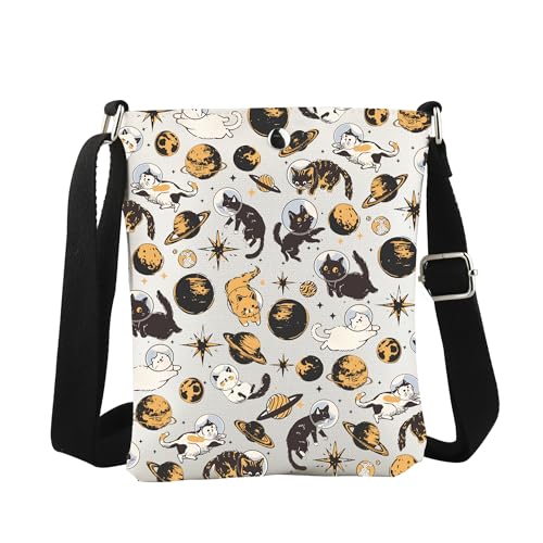 JTOUK Cat Astronaut Crossbody Bag Cute Galactic Feline Gift Planets Galaxy Gift for Kitten Lover, Cat Astronaut Cb Eu, 8.27 Inches ×6.5 Inches × 0.79 Inches von JTOUK