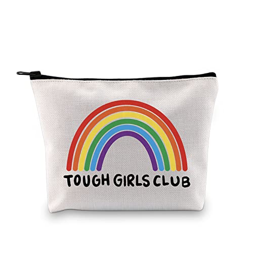 JTOUK Chemotherapie Behandlung Make-up Tasche Krebs Unterstützung Geschenk Harte Mädchen Club Regenbogen Chemotherapie Geschenk Chemopflege Paket für Frauen, Tough Girls Club Bag EU von JTOUK