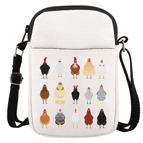 JTOUK Chicken Farmer Gift Chicken Breeds Farm Life Gift Chickens Crossbody Bag, Chickens Cr Eu, 5.91 Inches ×8.27 Inches von JTOUK