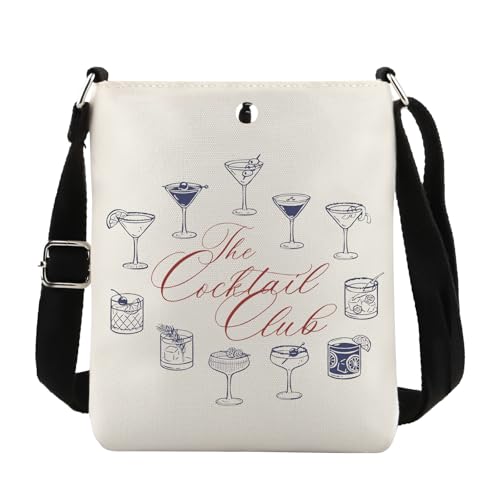 JTOUK Cocktail-Club-Umhängetasche, Junggesellinnenabschied, Cocktail-Party, Geschenk, Alkohol, Trinkliebhaber, Cocktail Club Cb EU, 8.27 Inches ×6.5 Inches × 0.79 Inches von JTOUK