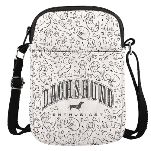 JTOUK Dackel-Weiner Hunde-Geschenk, Hundebesitzer, Geschenk, Dackel-Enthusiasten, Crossbody-Tasche für Hundeliebhaber, Dackel Cr Eu, 5.91 Inches ×8.27 Inches von JTOUK