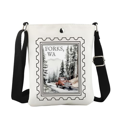 JTOUK Forks Wa Crossbody-Tasche, Fantasy-Film-inspiriertes Geschenk, Gabeln Washington, literarisches Geschenk für Leser, Gabeln Cb Eu, 8.27 Inches ×6.5 Inches × 0.79 Inches von JTOUK