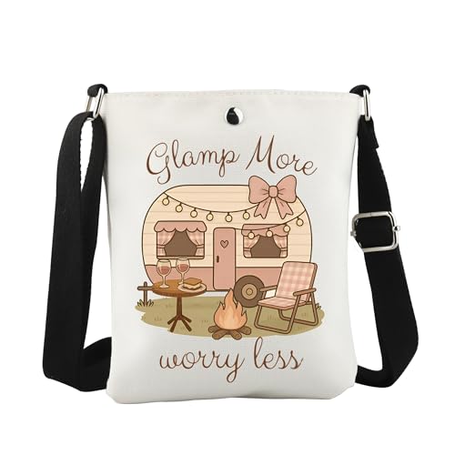 JTOUK Glamp More Worry Less Umhängetasche Glamper Hiker Adventure Geschenk Glamping Party Geschenk, Glamp More Cb EU, 8.27 Inches ×6.5 Inches × 0.79 Inches von JTOUK