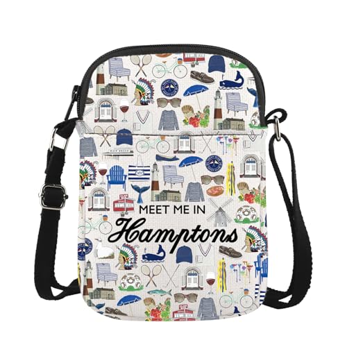 JTOUK Hamptons Umhängetasche von Hamptons inspiriertes Geschenk für Hamptons Liebhaber Geschenk Hamptons Urlaub Merch, Treffen Sie Hamptons Cr Eu, 5.91 Inches ×8.27 Inches von JTOUK