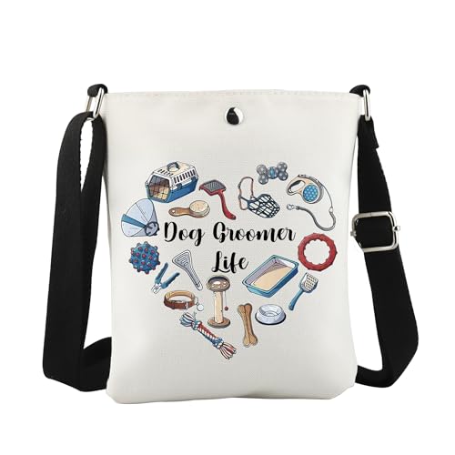 JTOUK Hundefriseur-Umhängetasche, Geschenk für Hundehaarpflege, süßes Geschenk für Hundeliebhaber, Groomer Life Cb EU, 8.27 Inches ×6.5 Inches × 0.79 Inches von JTOUK