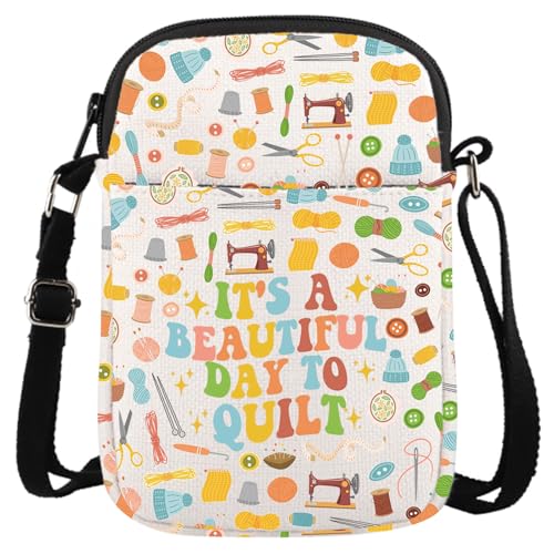 JTOUK Inspiration Quilter Geschenk für Schneiderinnen und Frauen It's A Beautiful Day to Quilt Nähprojekt Tasche Geschenk für Nähliebhaber, To Quilt Cr Eu, 5.91 Inches ×8.27 Inches von JTOUK