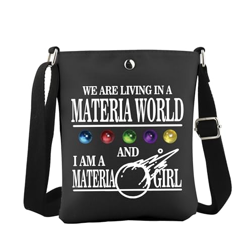 JTOUK JRPG Game Gift FF7 Gift I Am A Materia Girl Fantasy Gaming Inspired Crossbody Bag, Materia World Cb EU, 6.5 Inches ×8.27 Inches von JTOUK
