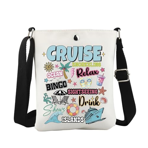 JTOUK Kreuzfahrt-Umhängetasche, Strandurlaub, Geschenk, Sommer, Strand, Wochenende, Geschenke für Reisende, Cruise Ocean Cb EU, 8.27 Inches ×6.5 Inches × 0.79 Inches von JTOUK