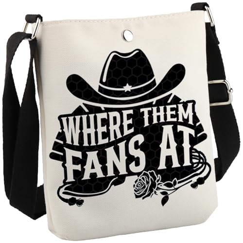 JTOUK Line Dance Geschenk Country Dancer Geschenk Where Them Fans at Western Cowgirl Linedance Crossbody Bag, Fans bei Cb Eu, 8.27 Inches ×6.5 Inches × 0.79 Inches von JTOUK