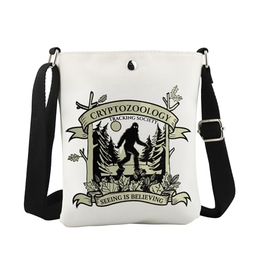 JTOUK Mystery Monster inspirierte Umhängetasche, Biologen-Geschenk, Cryptid Creatures Geschenk für Monster-Liebhaber, Is Believing Cb Eu, 8.27 Inches ×6.5 Inches × 0.79 Inches von JTOUK