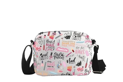 JTOUK Nail Technician Umhängetasche aus Segeltuch mit Zitaten von Nail Tech, mit Reißverschluss, für Nagelkünstler, Nail Tech Hkb EU, Zeitgenössisch von JTOUK