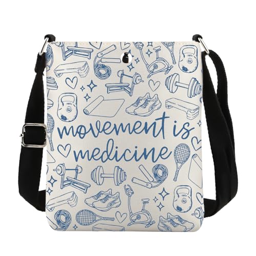 JTOUK Physiotherapie-Geschenk, Bewegung ist Medizin, Umhängetasche, DPT Abschlussgeschenk, Pt Therapeuten, Merch, Uhrwerk Cb EU, 8.27 Inches ×6.5 Inches × 0.79 Inches von JTOUK