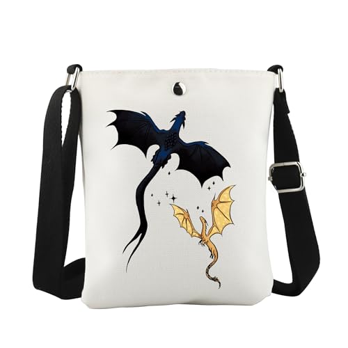JTOUK Romance Fantasy Bookish Gift Dragon Rider Canvas Crossbody Bag for Fantasy Readers, Fourth Dragon Cb Eu, 5.91 Inches ×8.27 Inches von JTOUK