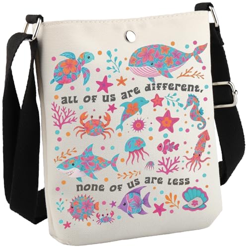 JTOUK Sped Teacher Thank You Geschenk ADHS Autismus Awareness Acceptance Geschenk Neurodiversität Crossbody Bag, All of Us Cb Eu, 8.27 Inches ×6.5 Inches × 0.79 Inches von JTOUK